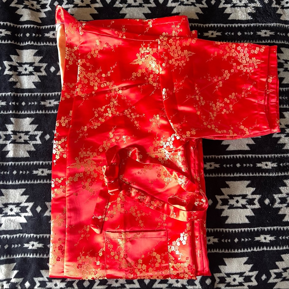 Vintage Lotus Brand Kimono Wrap // Robe